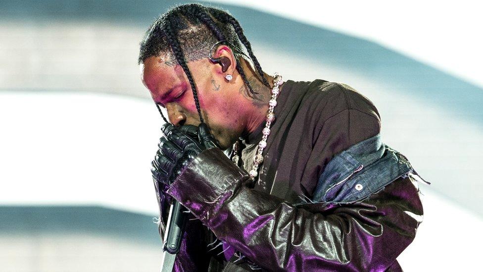 Travis Scott performs during 2021 Astroworld Festival at NRG Park in Houston, Texas, 5 November 2021