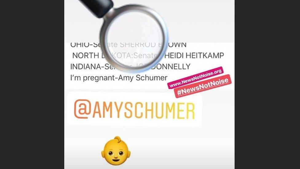 Amy Schumer's announcement on Jessica Yellin's Instagram story