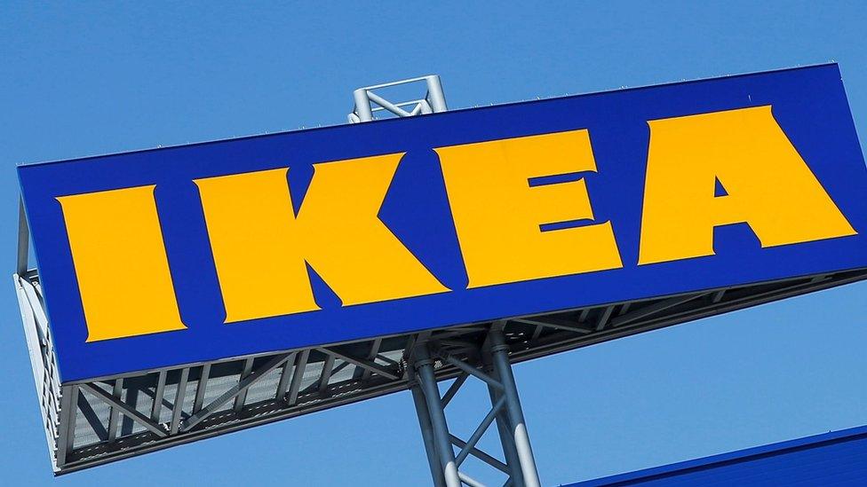 Ikea logo above a store