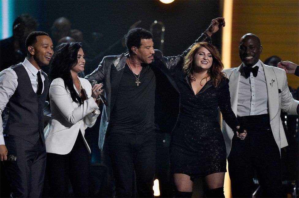 John Legend, Demi Lovato, Lionel Richie, Meghan Trainor and Tyrese