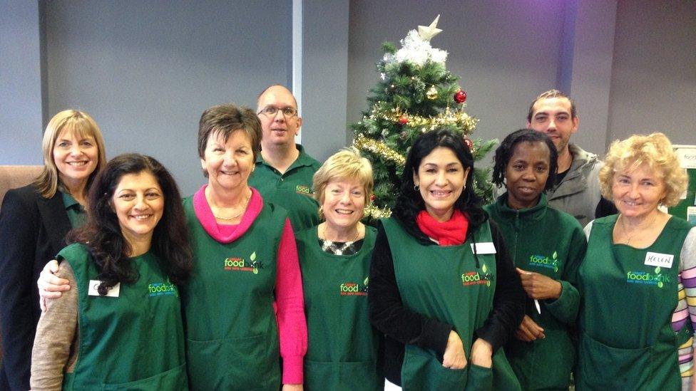 Cardiff food bank volunteers