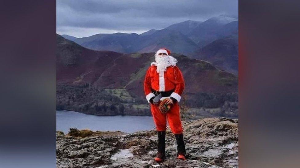 Jay Mistry dressed in Santa costume