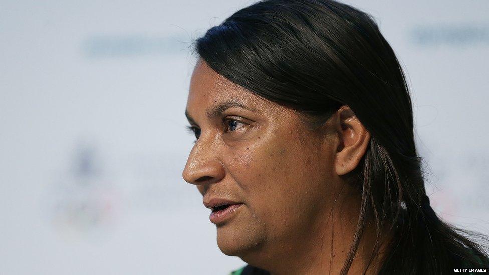 Senator Nova Peris speaks during the Australian Olympic Committee Annual General Meeting at Museum of Contemporary Art on 9 May 2015 in Sydney, Australia.