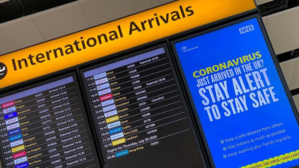 Arrivals display indicator board at London Heathrow Airport