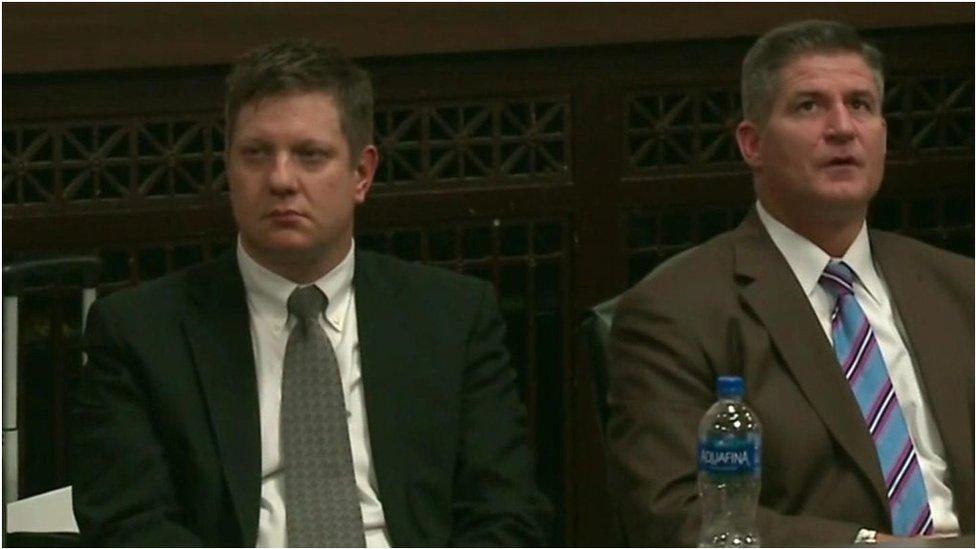 Jason Van Dyke and his lawyer