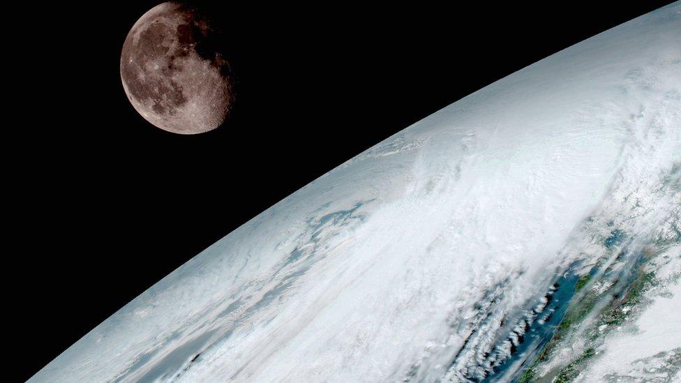 Earth and Moon from space