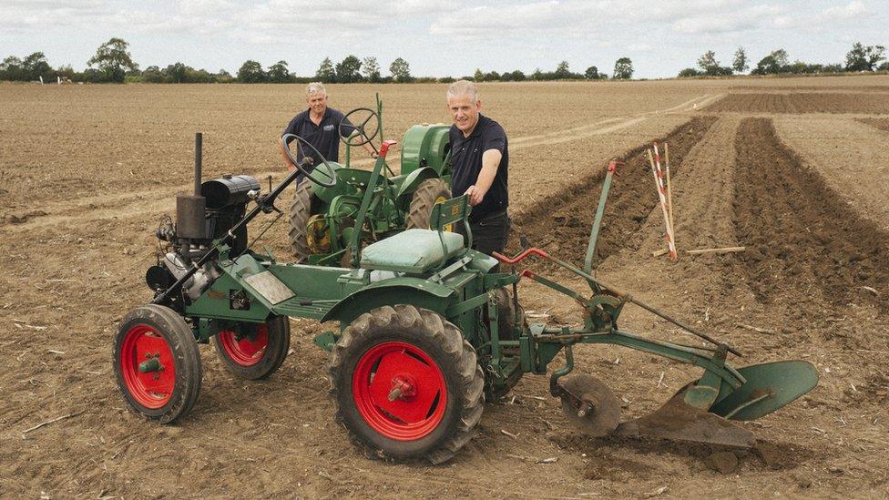 Brothers Adam and Ivan during their ploughing match