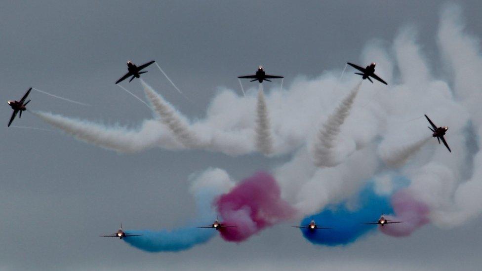 Aerial display at Swansea's Wales Airshow on Saturday