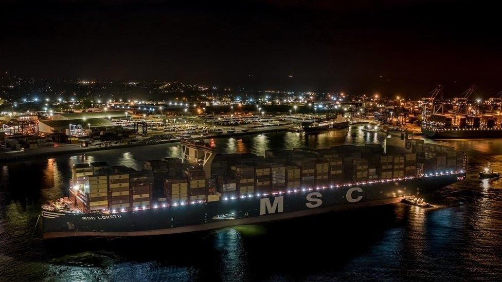 MSC Loreto at Felixstowe