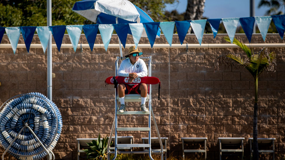 A lifeguard on duty