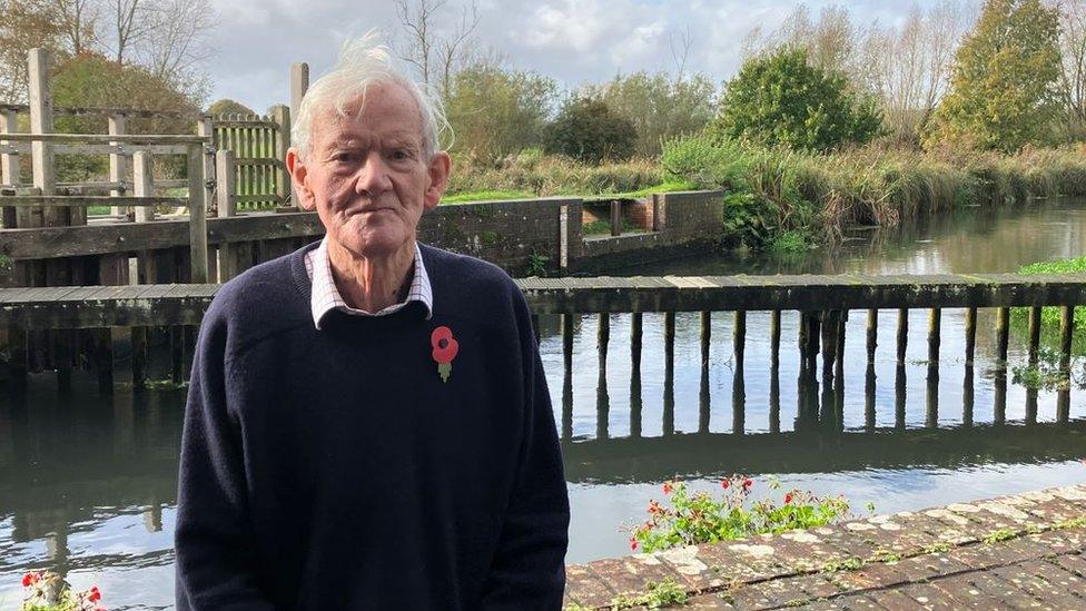 Gordon Pepper with the river in the background