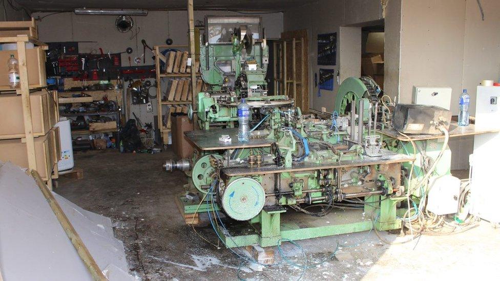 Machinery in the illegal factory in Camlough