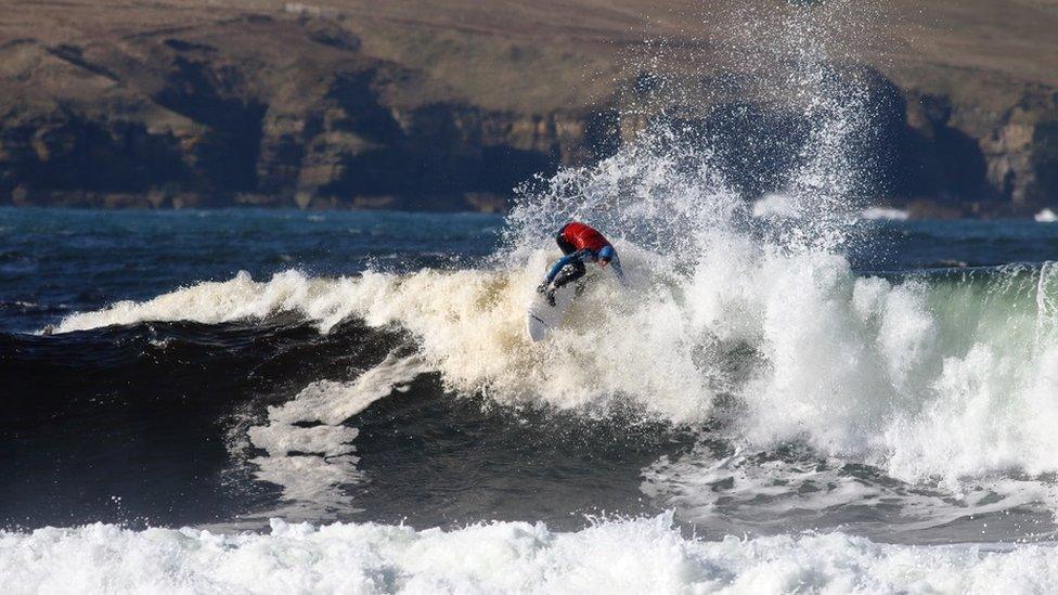 Surfing at Thurso