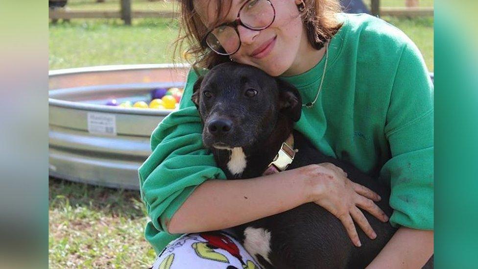 Millie Bobby Brown with dog