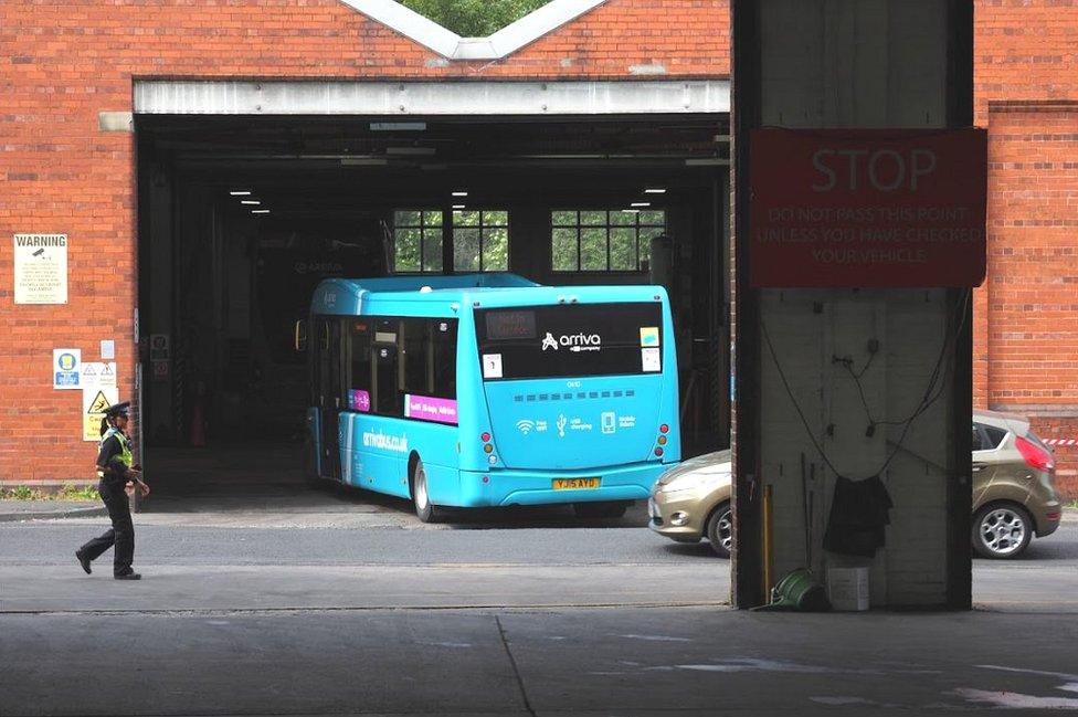 Bus at depot