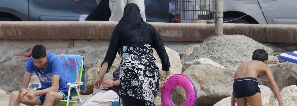 A woman on a beach in Marseille