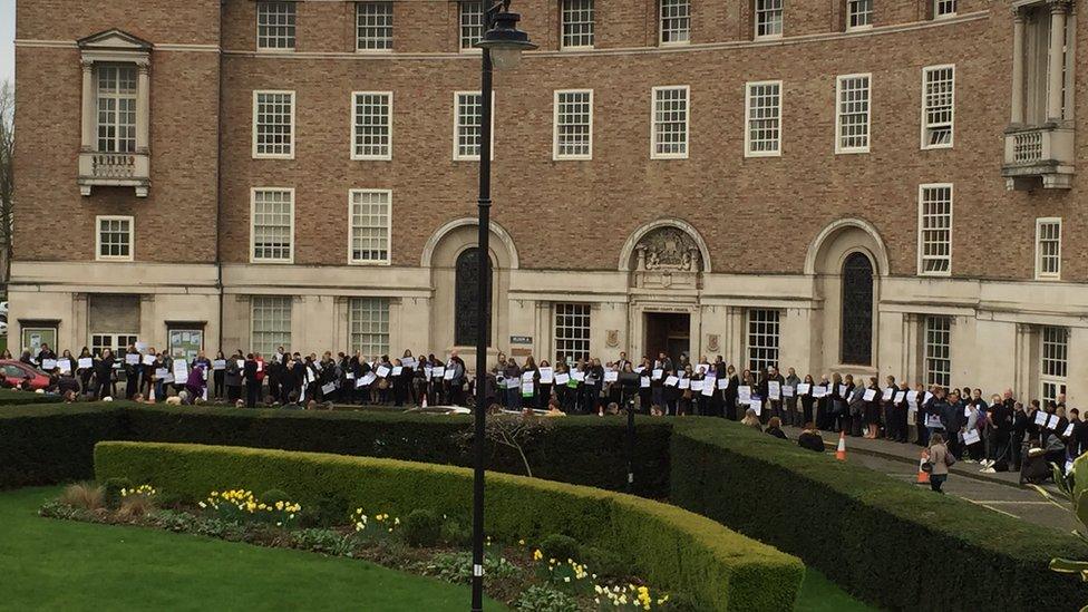 Protest outside county hall in Somerset