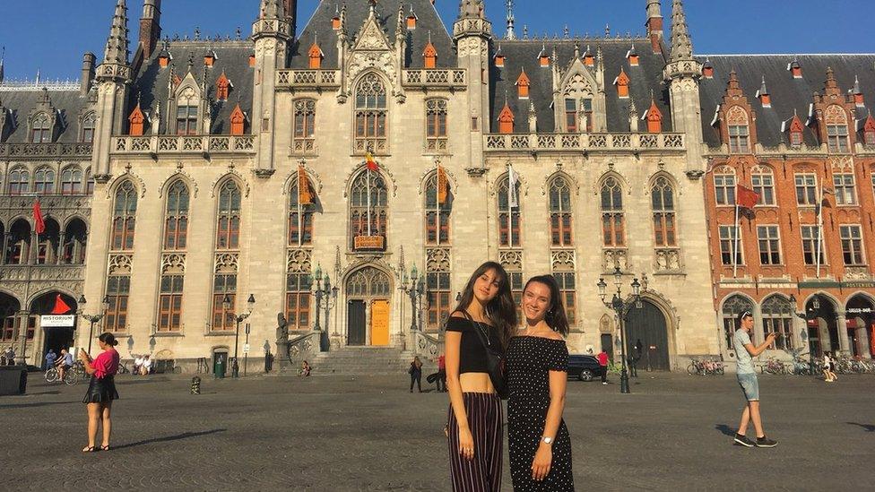 Leah and Emily in Belgium