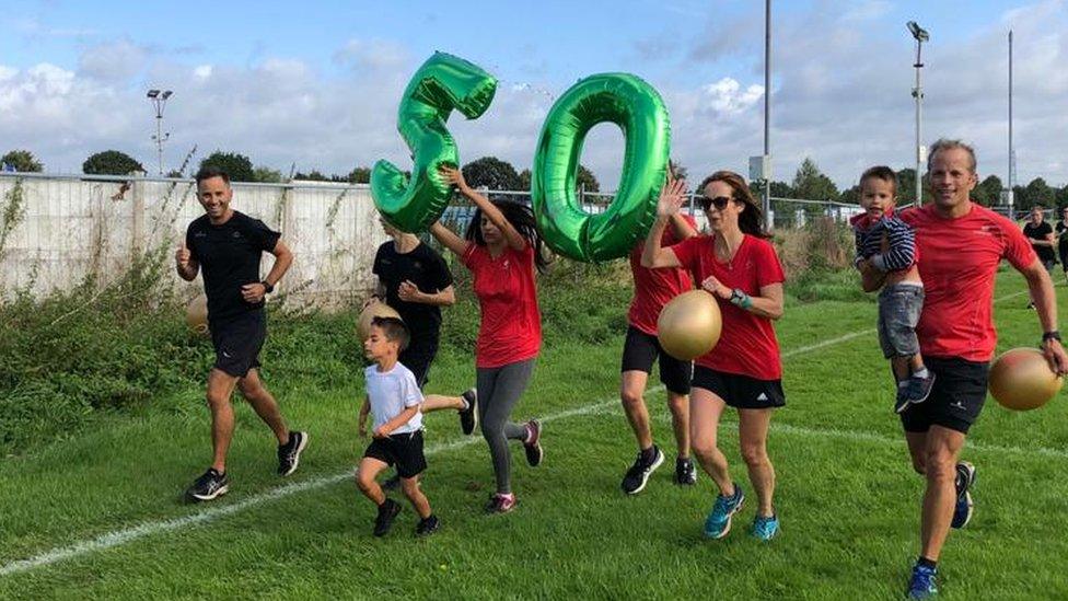 Caleb Bishop running his 50th Park Run