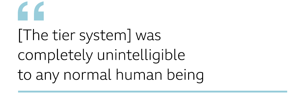 QUOTE: The tier system was completely unintelligible to any normal human being