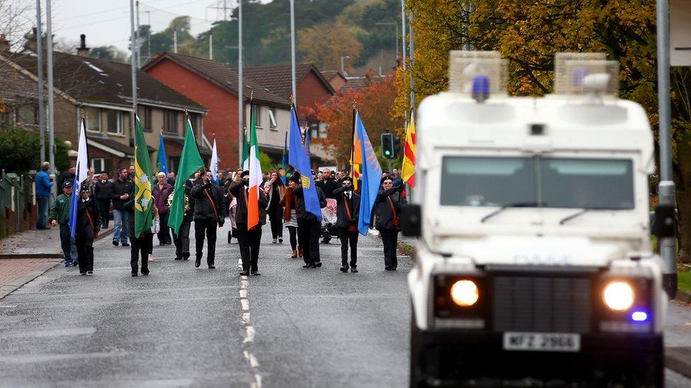 Memorial march in west Belfast on Sunday 13 November