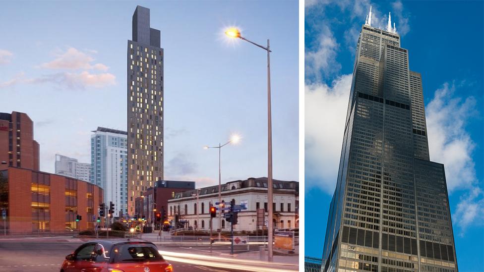 Cardiff tower and Willis Tower