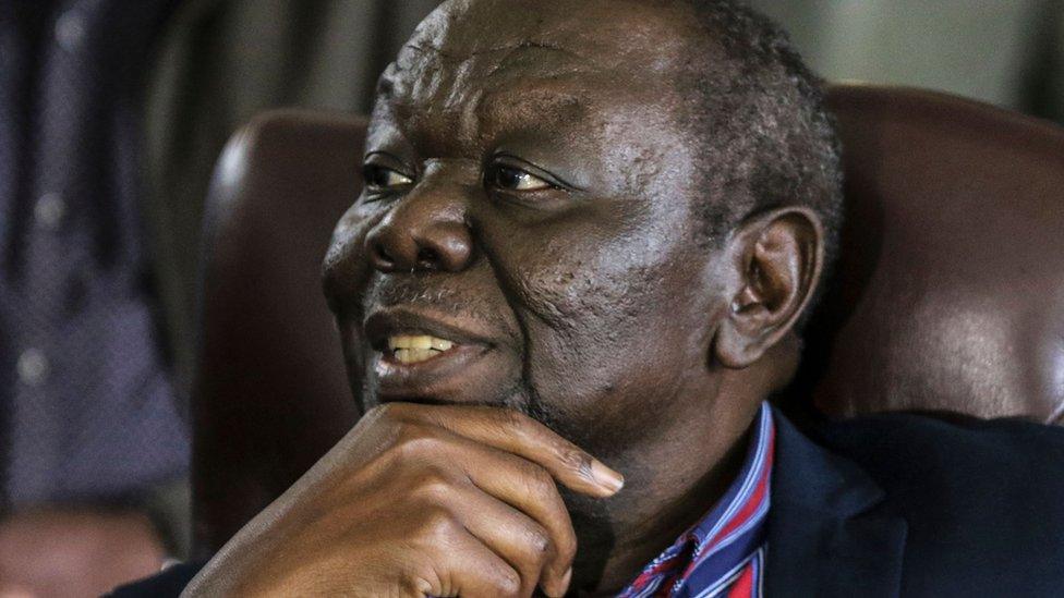 Zimbabwe"s Movement for Democratic Change (MDC) leader Morgan Tsvangirai speaks during a press conference on November 16, 2017 in Harare. Zimbabwean