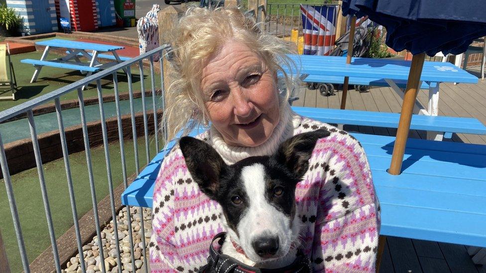 Sandra Gough and her dog Badger