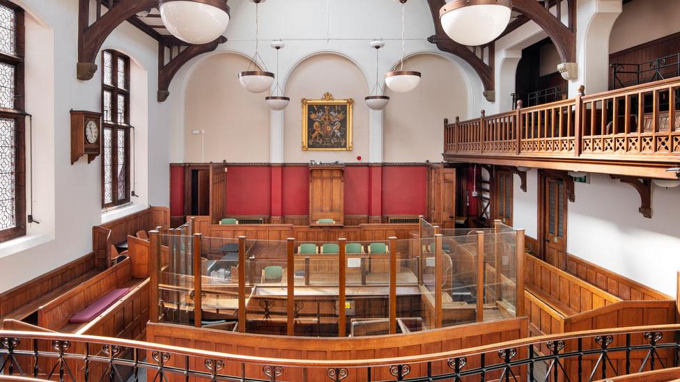 Court interior, Bedford Shire Hall