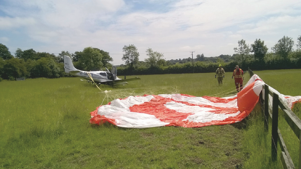 The Cirrus SR22 crash site