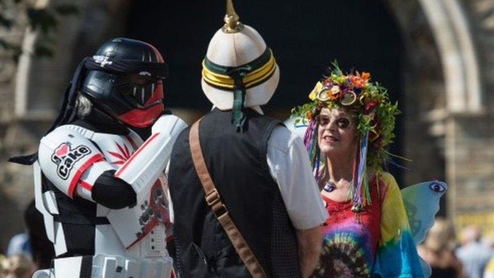 Steampunk enthusiasts at the festival in 2016