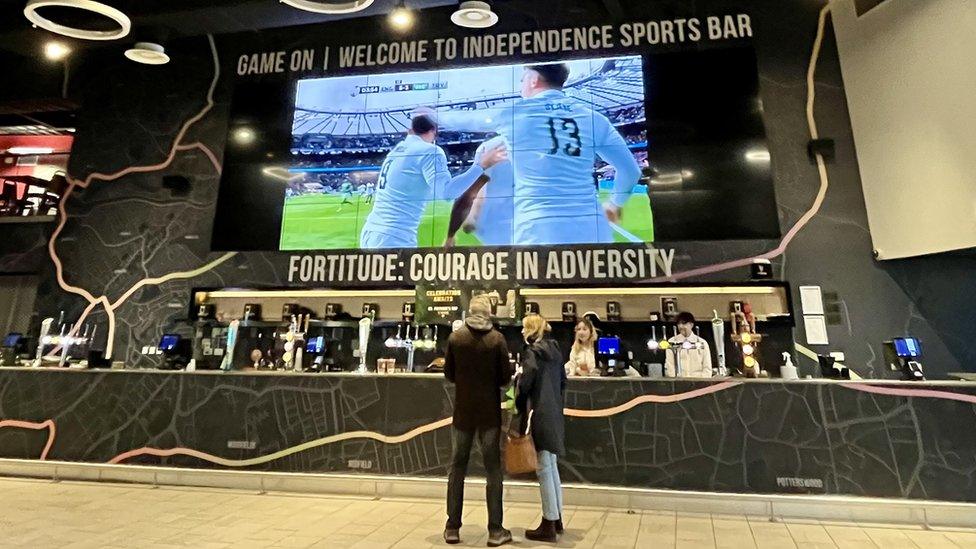 People watching England v Ireland in the Six Nations on a big screen at Ashton Gate Stadium in Bristol