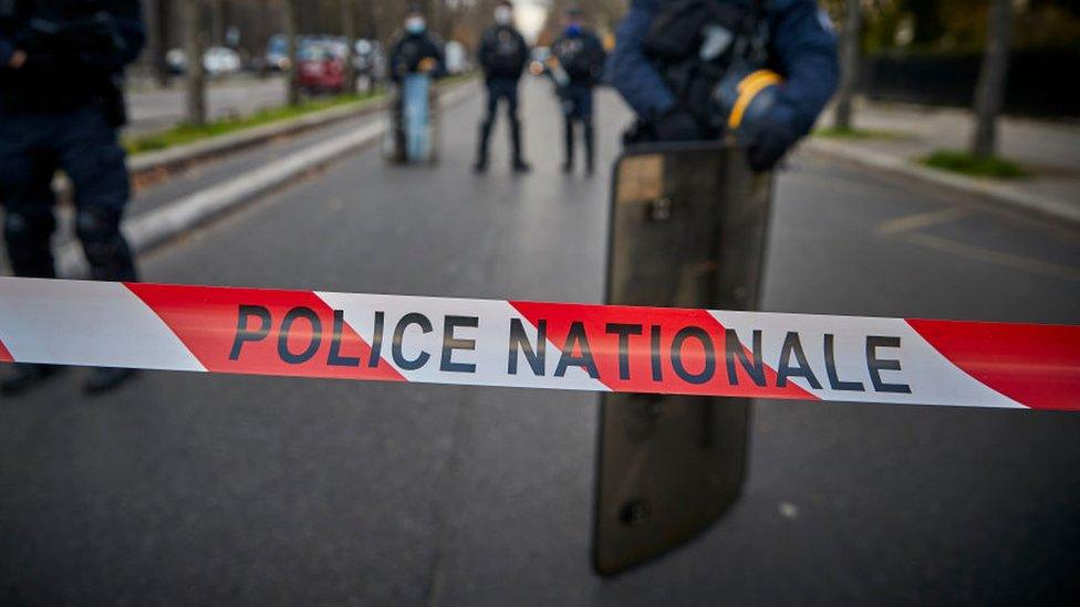 File photo of French national police tape