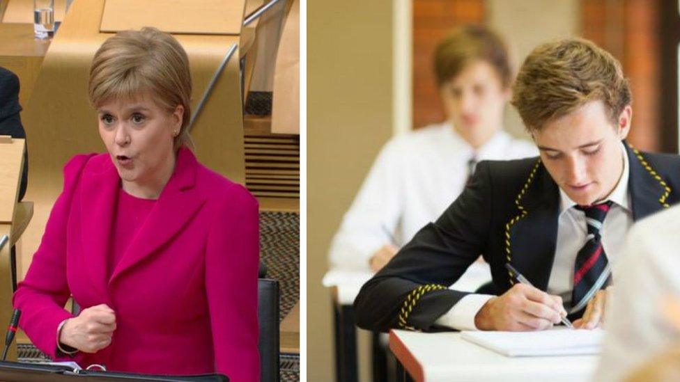 Nicola Sturgeon and pupil