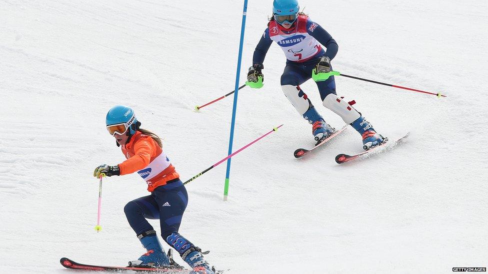 Menna Fitzpatrick and her ski partner, Jen Kehoe