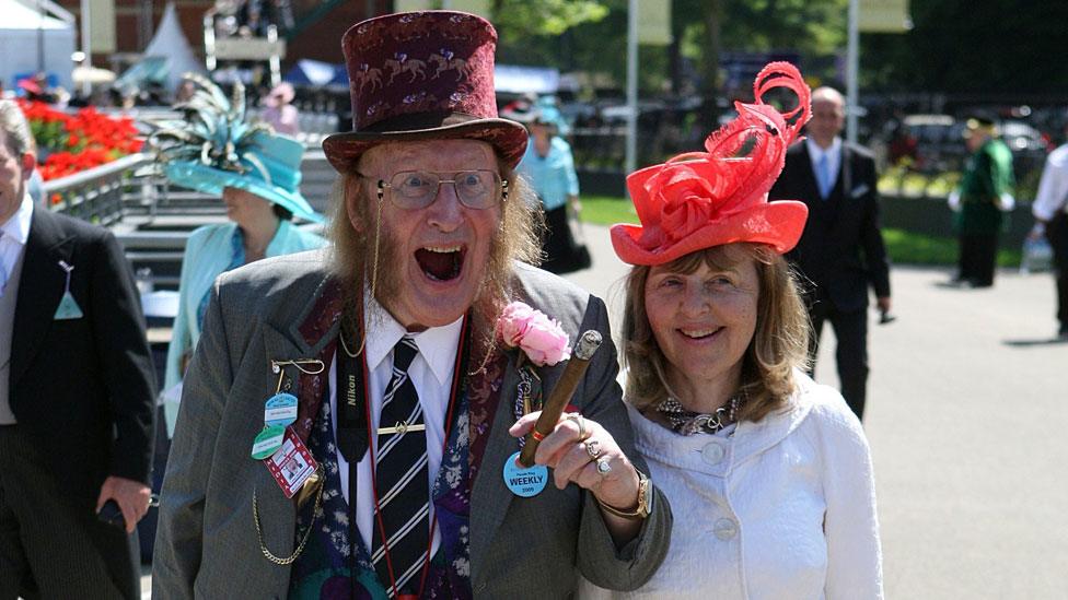 John McCririck with wife Jenny in 2009