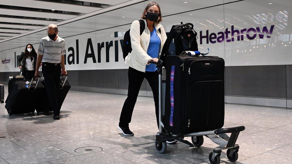 Travellers arriving at Heathrow