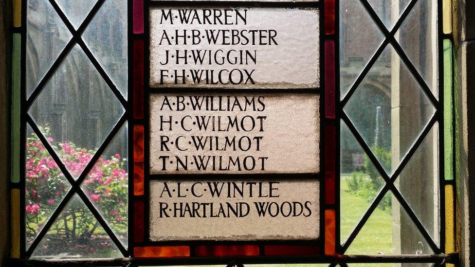 Memorial window at Worcester Cathedral