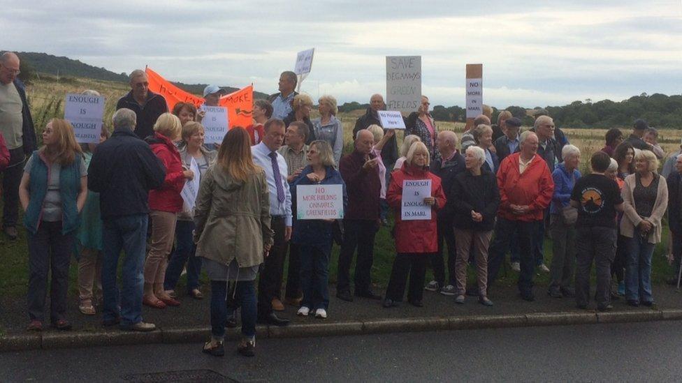 Protests against housing development on Tuesday