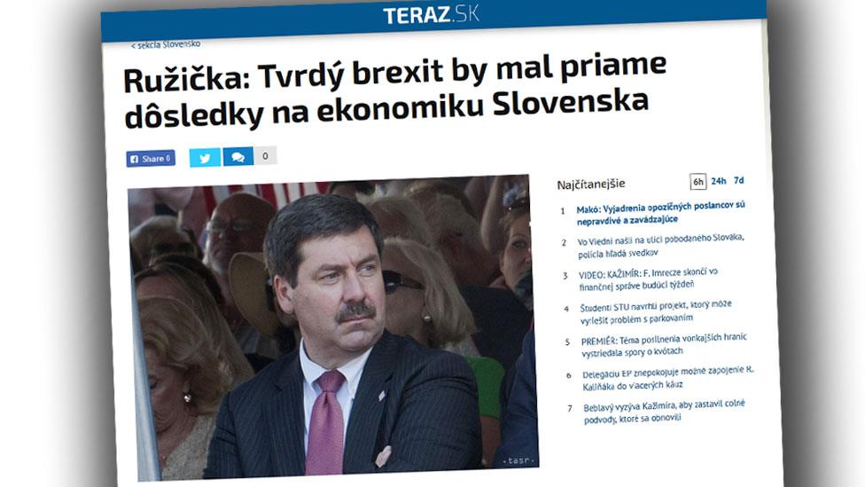 Screengrab from Slovakian website Teraz