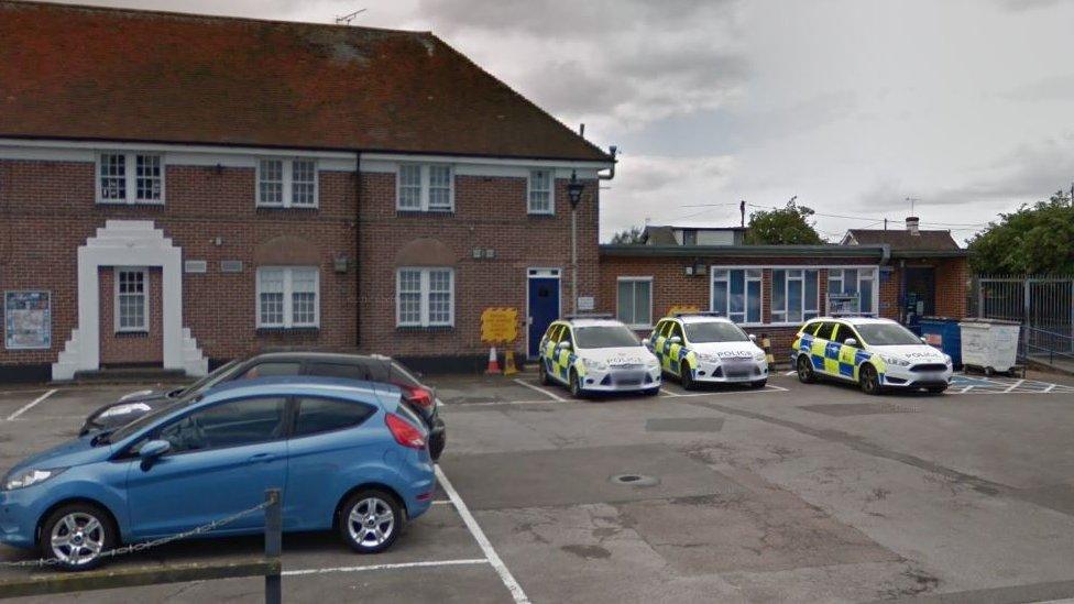 Canvey Island police station in Essex.