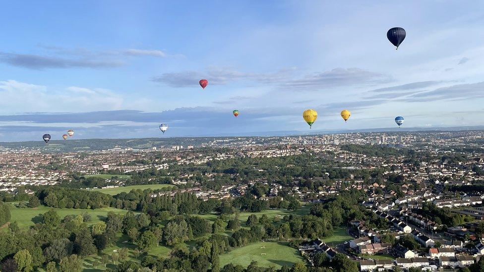 Balloons in the sky