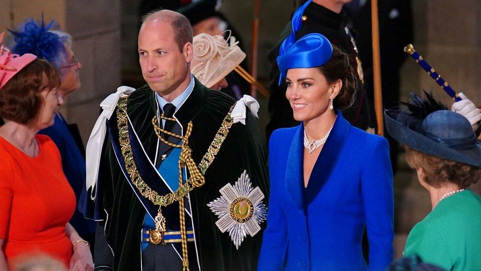 The Prince and Princess of Wales, known as the Duke and Duchess of Rothesay while in Scotland, attended the ceremony