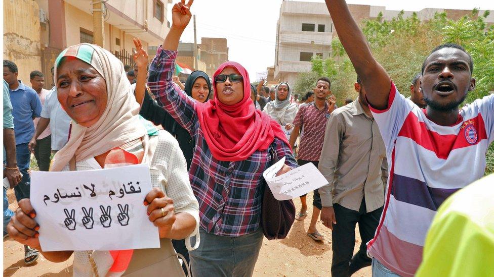 Protesters in Khartoum