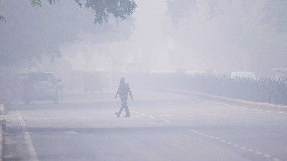 Cars in smog