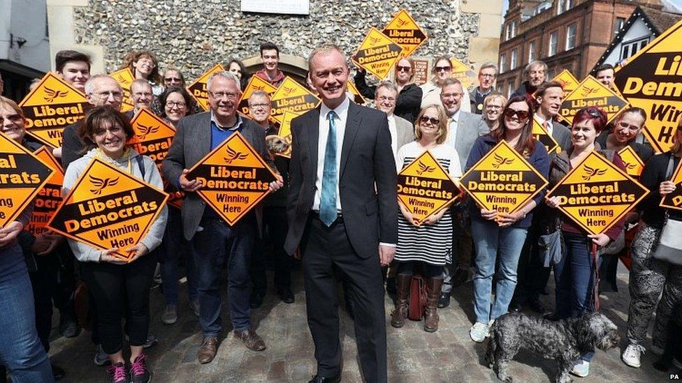 Tim Farron on the campaign trail