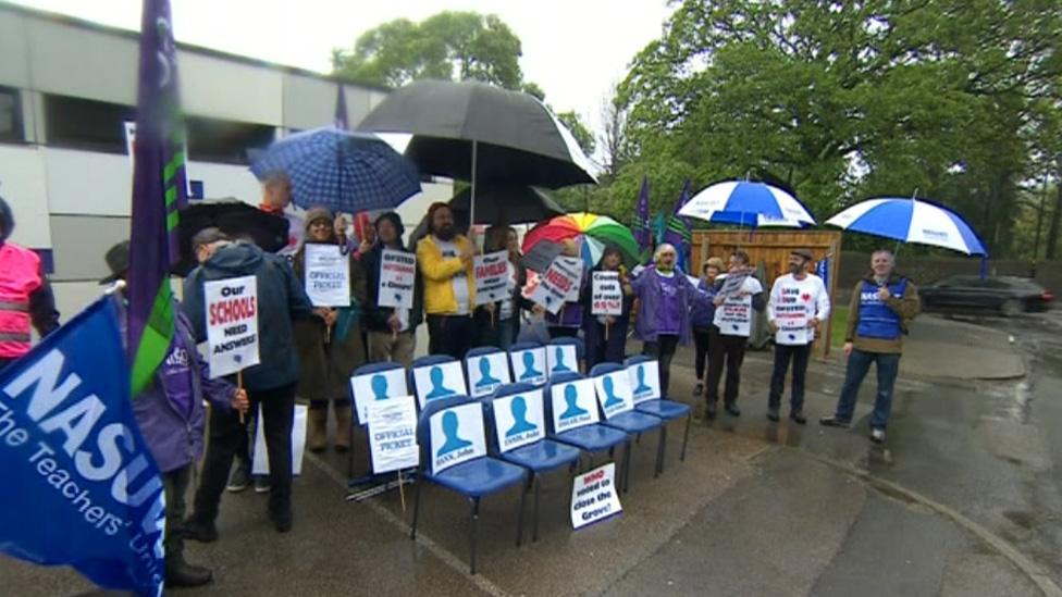 Picket line at school