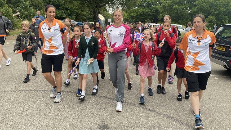 Baton Relay at Newlands Corner