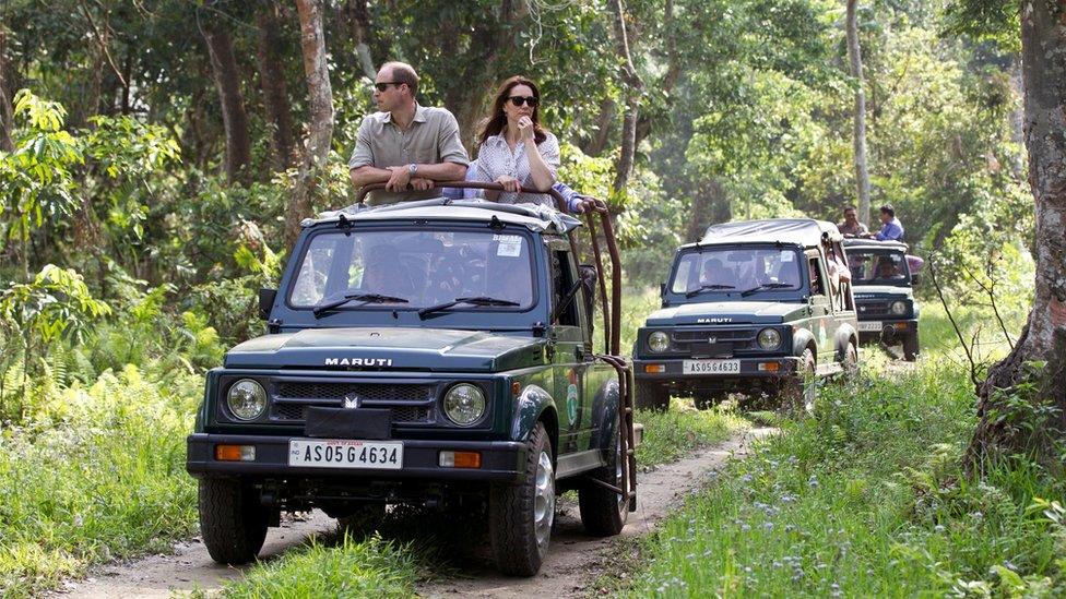 The Duke and Duchess of Cambridge on safari in India