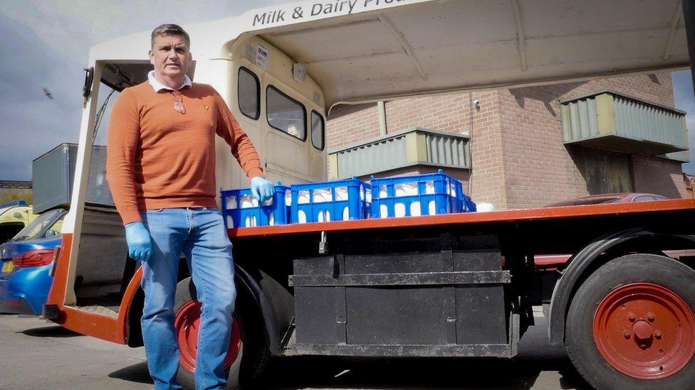 Mark Woodman and his milk float